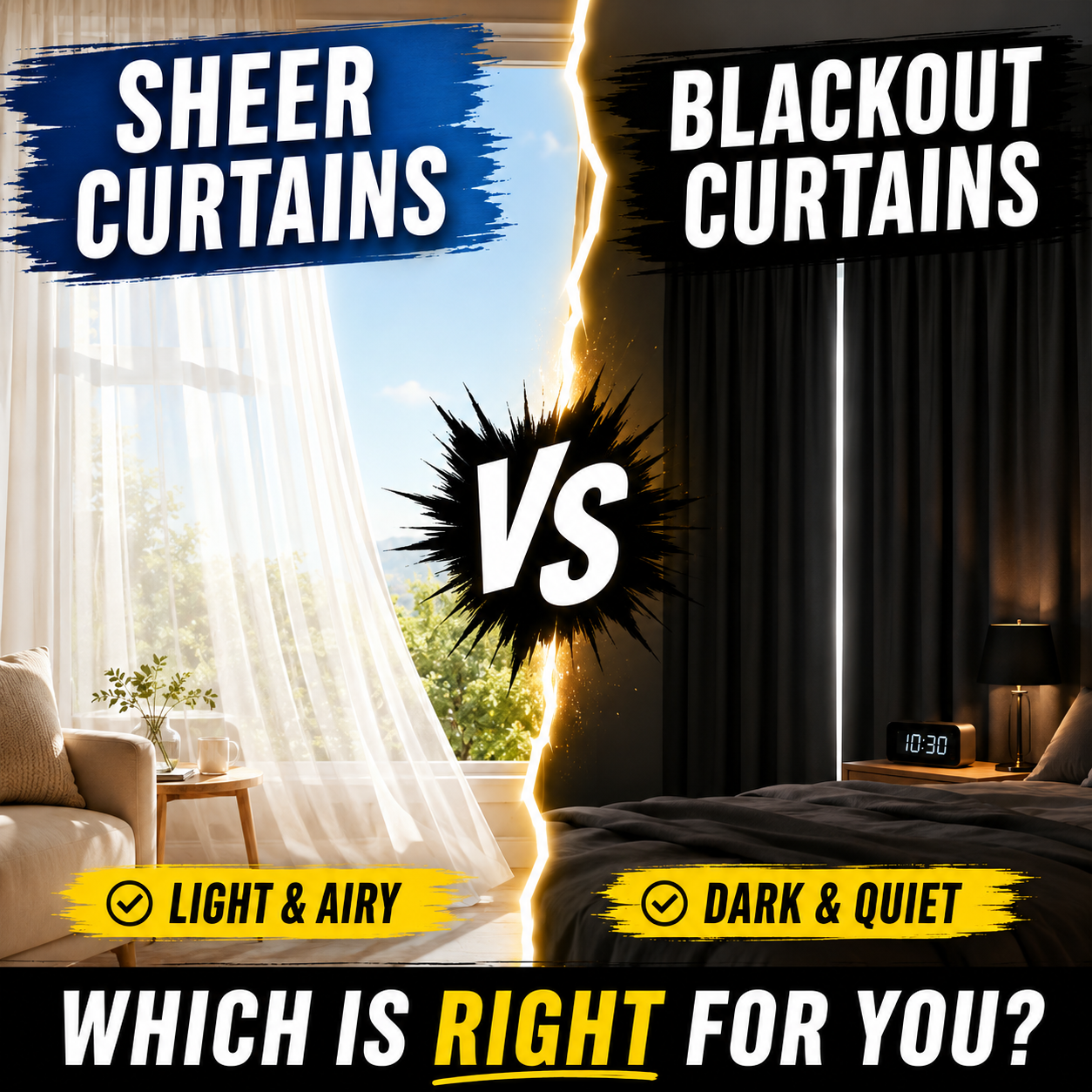 Sheer Curtains vs Blackout Curtains